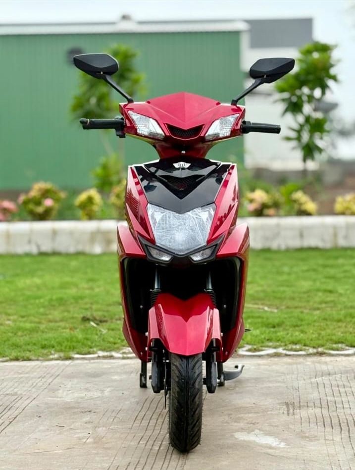 EZ Non-RTO Mid Variant electric scooter in red, front view